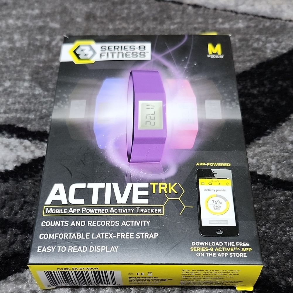 SERIES 8 FITNESS ACTIVE TRK MOBILE APP POWERED ACTIVITY TRACKER PURPLE MEDIUM